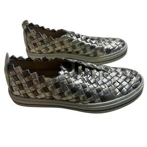 Vaneli Sport Slip-On Sneakers Women's 8 N Woven Mixed Metal Metallic Comfort